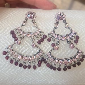 Purple chandelier earrings